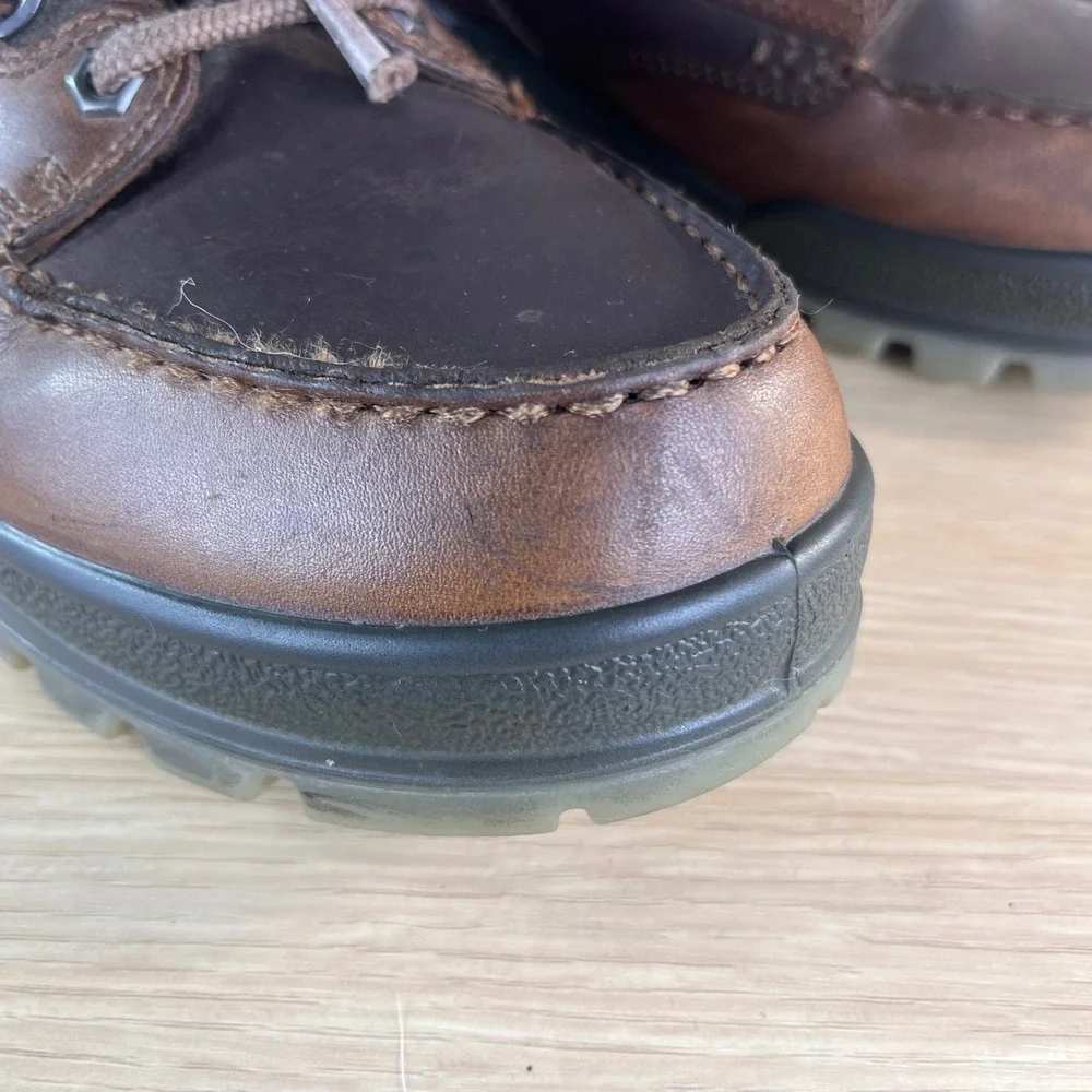 ECCO Track Gore-Tex Brown Leather Oxford Hiking Shoes Men'sUS 7-7.5  Waterproof